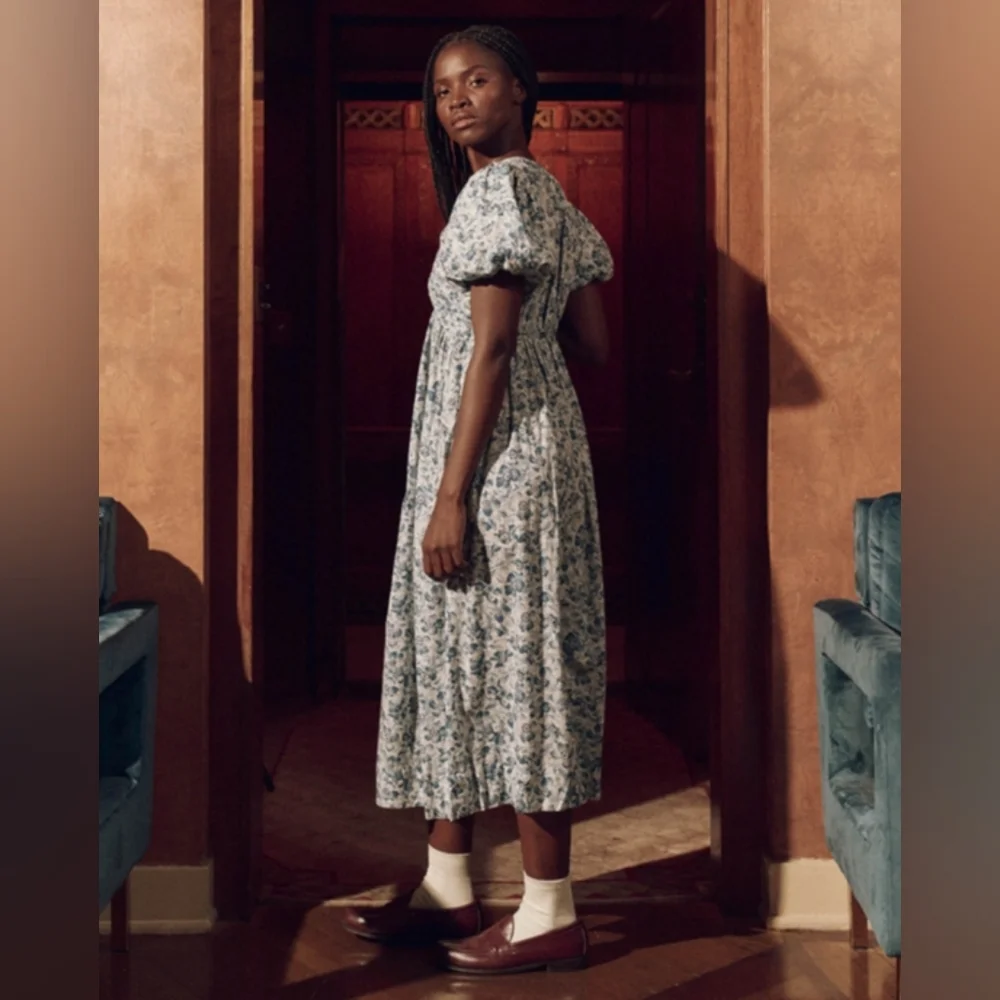 The GREAT. the Gallery dress, light sky pressed floral, size 1 ( small ) - Picture 2 of 10